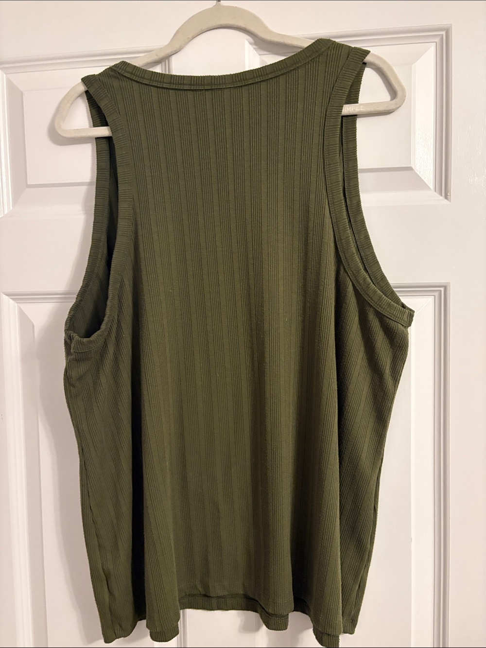 Ava & Viv Olive Ribbed Sleeveless Tank Plus Size (2X) - Picture 4 of 4